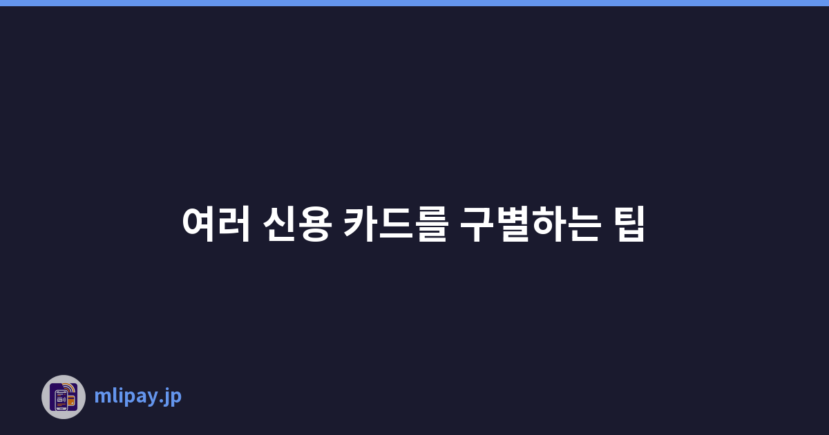 여러 신용 카드를 구별하는 팁