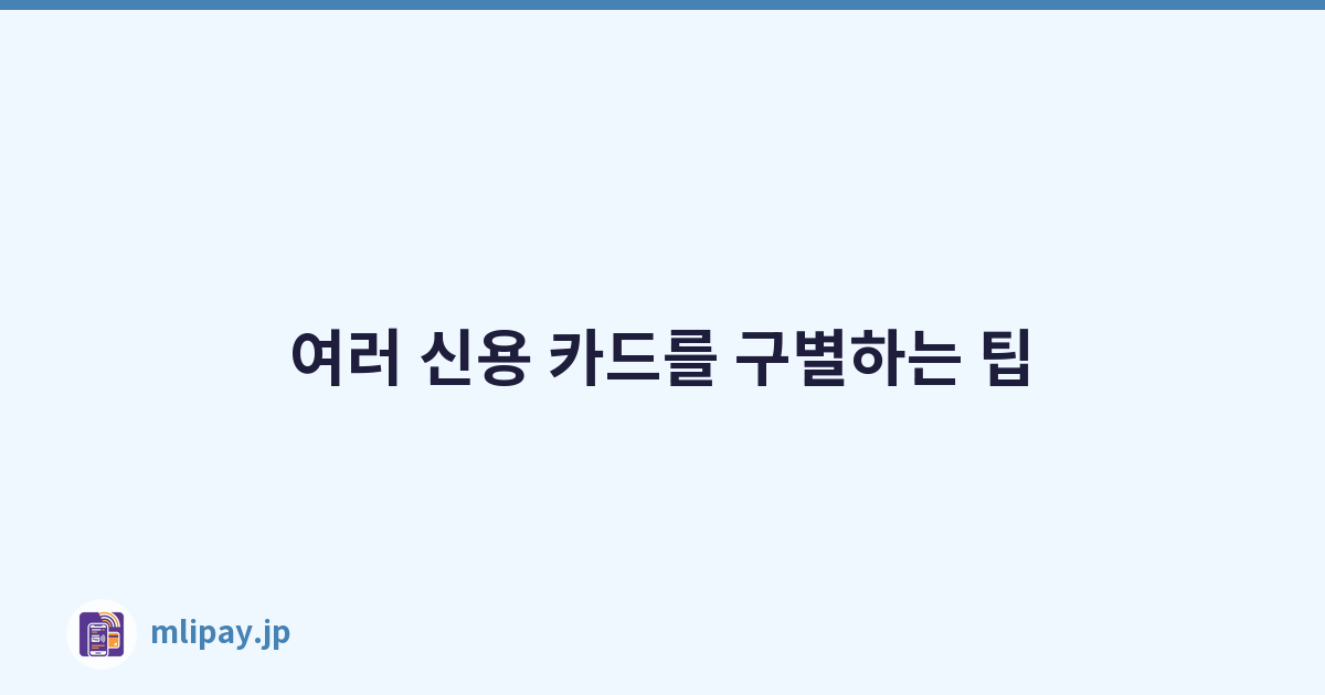 여러 신용 카드를 구별하는 팁